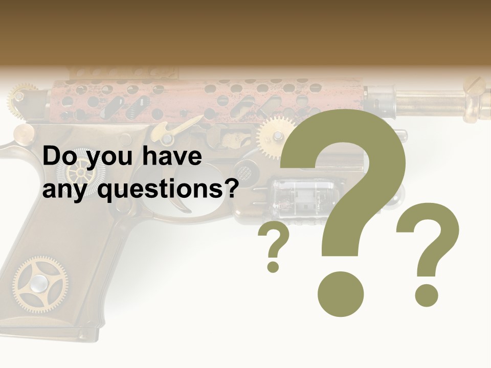 Mad Futuristic Handgun PowerPoint Template