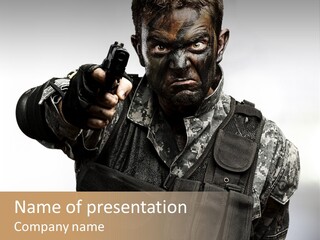 Armor Lights Man PowerPoint Template