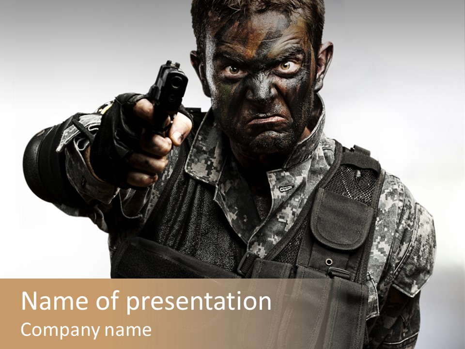 Armor Lights Man PowerPoint Template