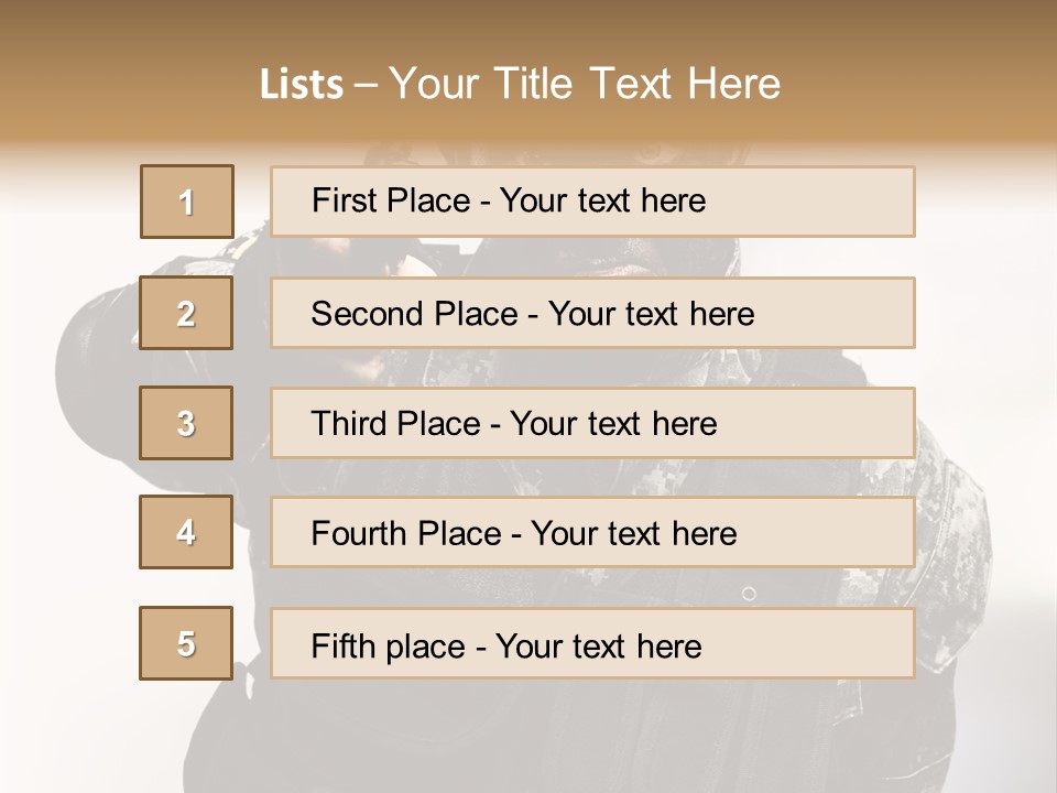 Armor Lights Man PowerPoint Template