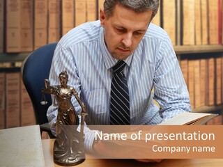 Female Tribunal Legal PowerPoint Template