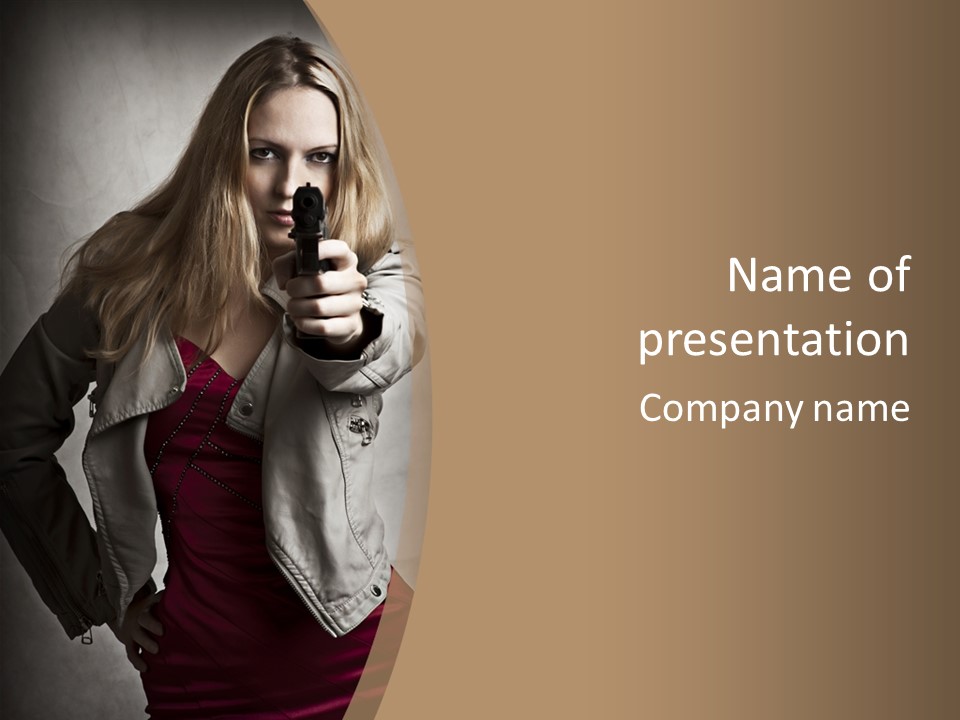 Female Casual Military PowerPoint Template