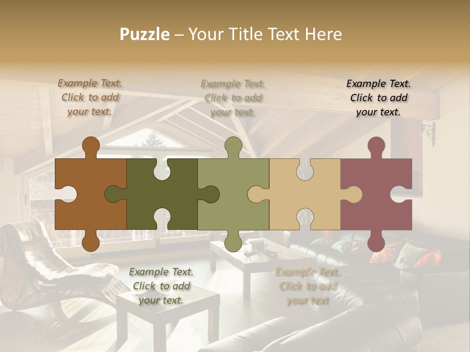 Mansard Interior Livingroom PowerPoint Template