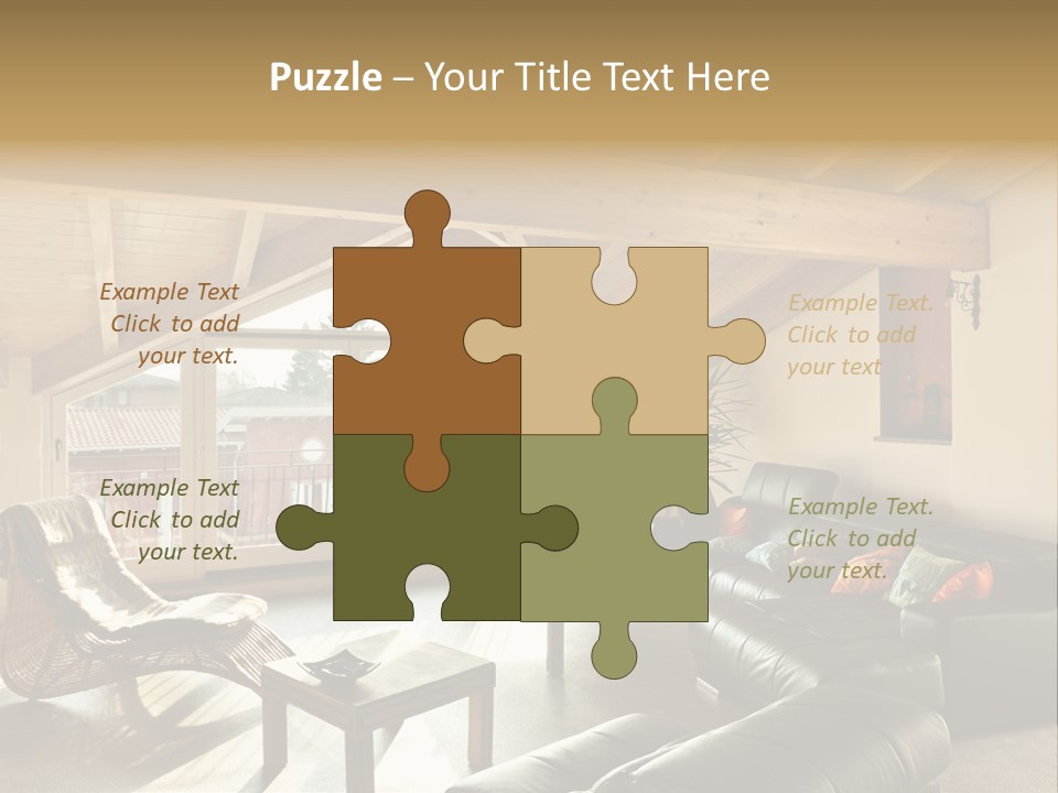 Mansard Interior Livingroom PowerPoint Template