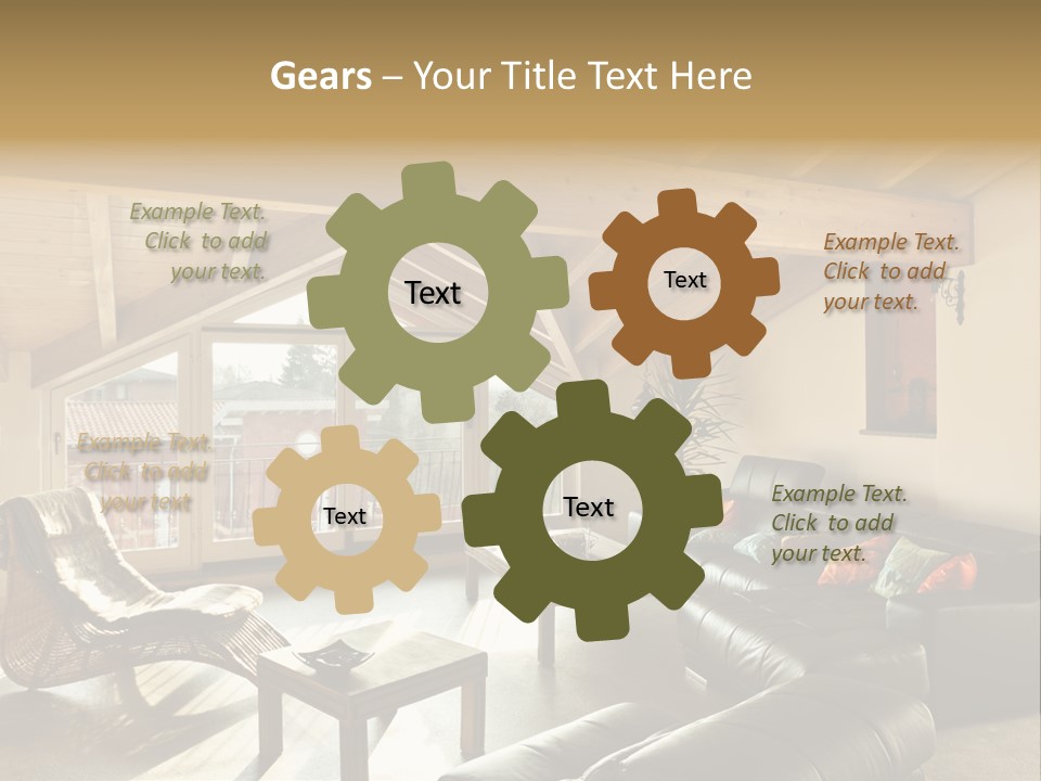 Mansard Interior Livingroom PowerPoint Template