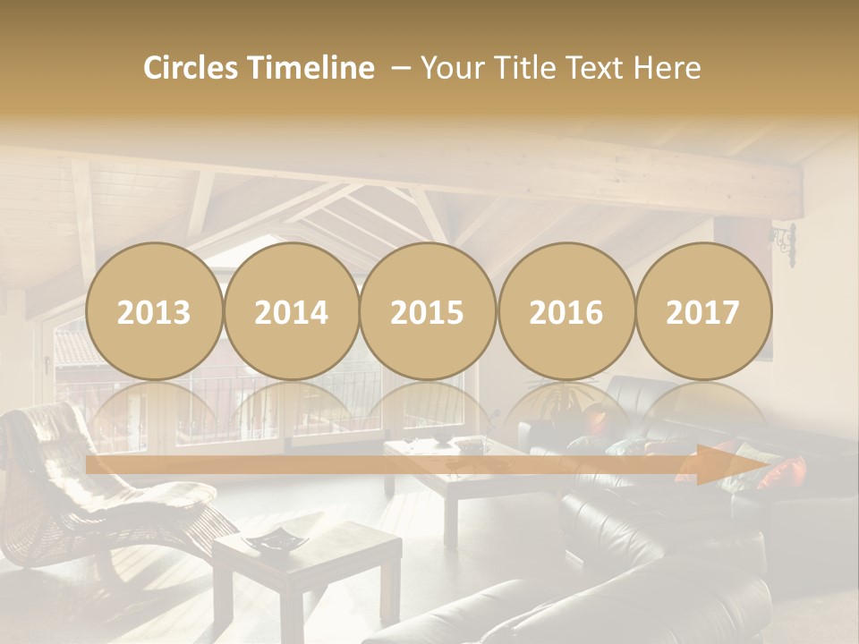 Mansard Interior Livingroom PowerPoint Template