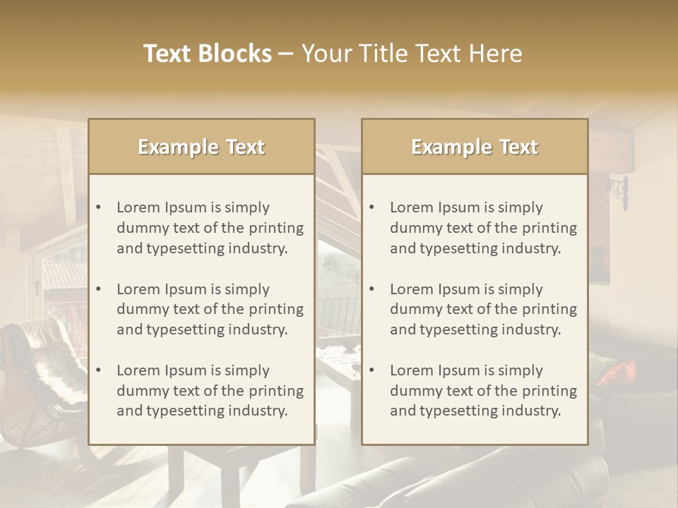 Mansard Interior Livingroom PowerPoint Template