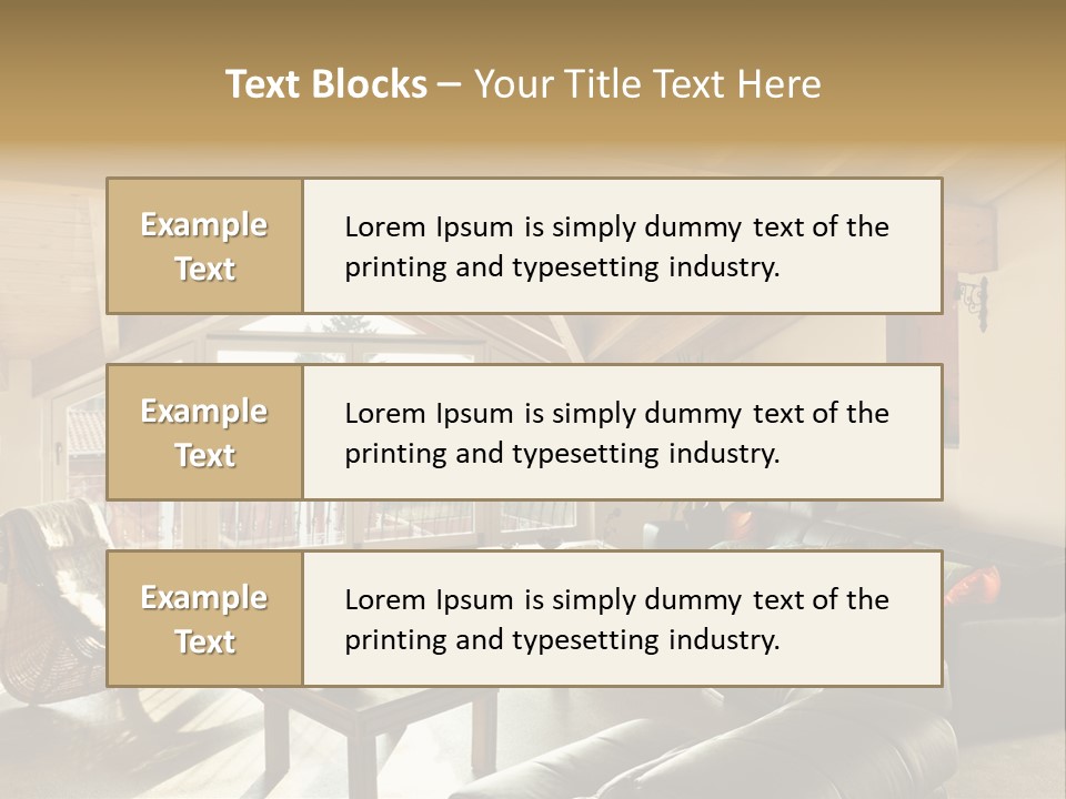 Mansard Interior Livingroom PowerPoint Template