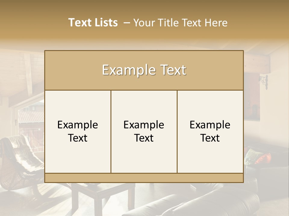 Mansard Interior Livingroom PowerPoint Template