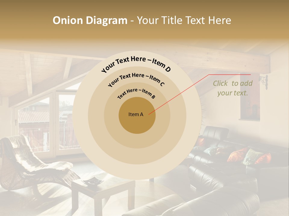 Mansard Interior Livingroom PowerPoint Template