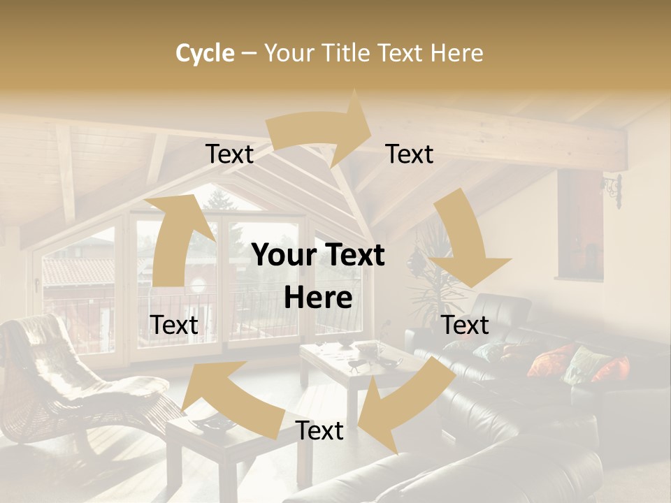 Mansard Interior Livingroom PowerPoint Template