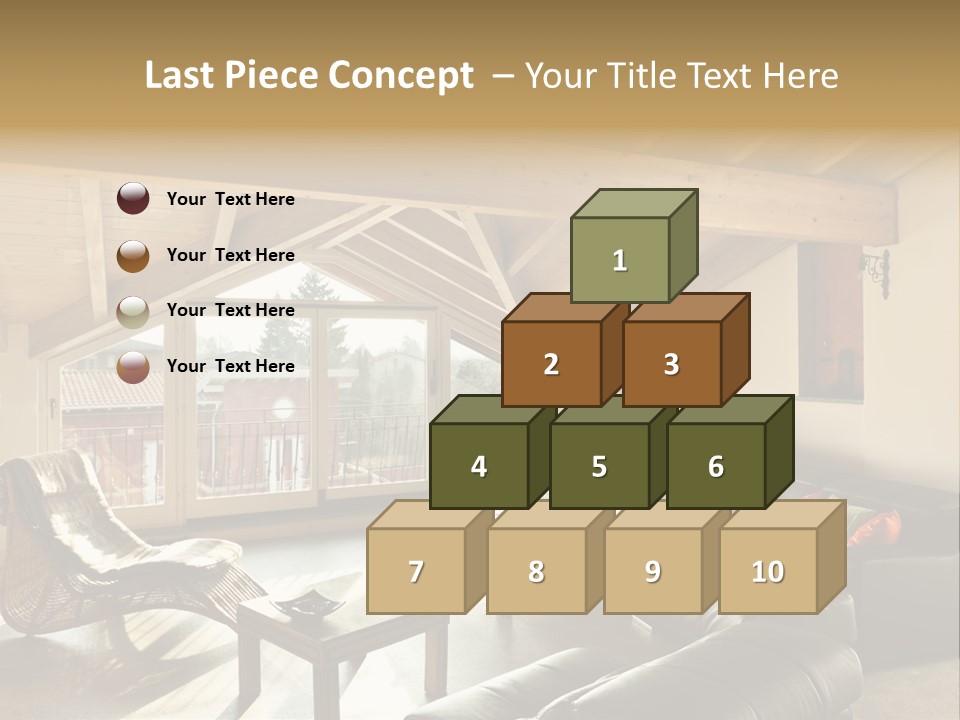 Mansard Interior Livingroom PowerPoint Template