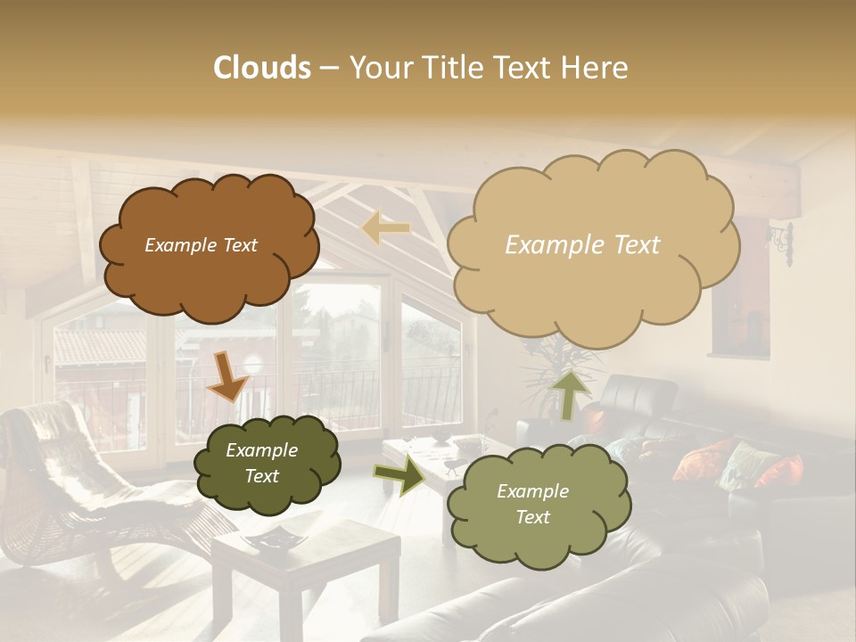 Mansard Interior Livingroom PowerPoint Template