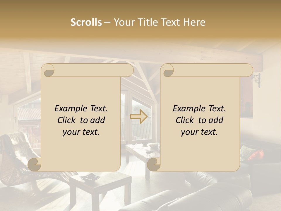 Mansard Interior Livingroom PowerPoint Template