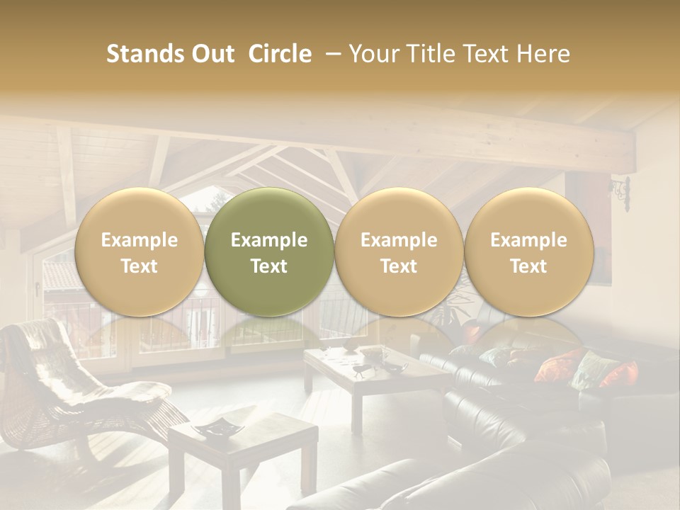 Mansard Interior Livingroom PowerPoint Template