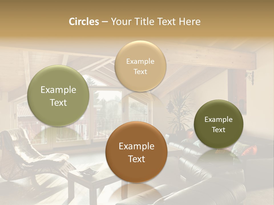 Mansard Interior Livingroom PowerPoint Template