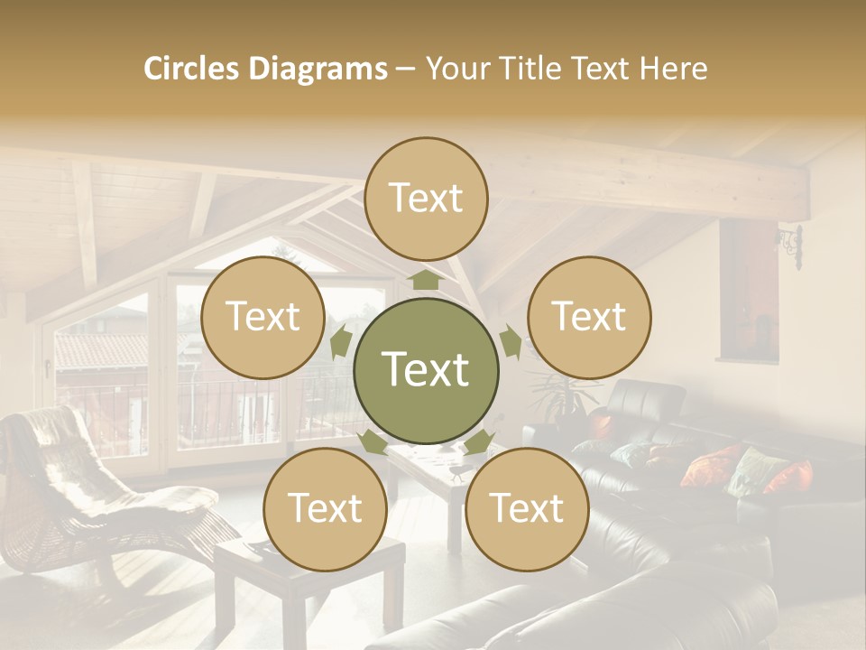 Mansard Interior Livingroom PowerPoint Template