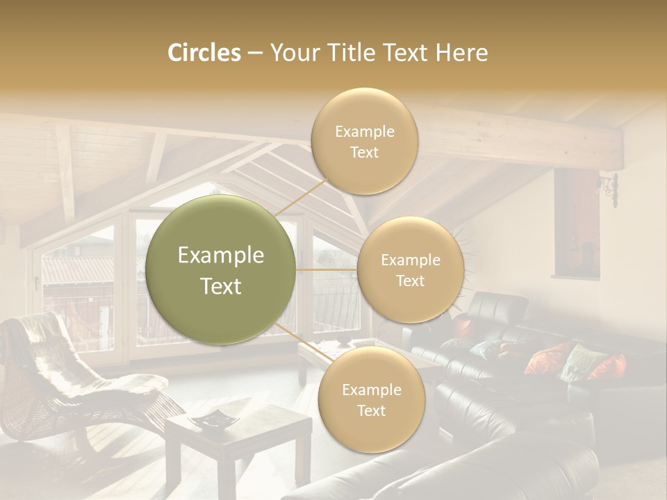 Mansard Interior Livingroom PowerPoint Template