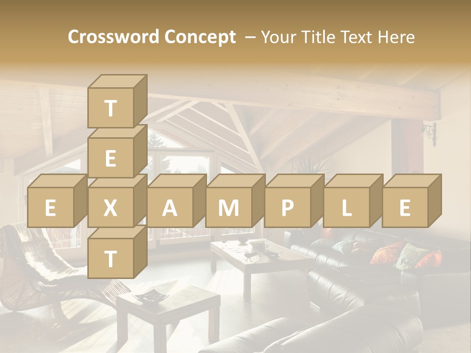 Mansard Interior Livingroom PowerPoint Template