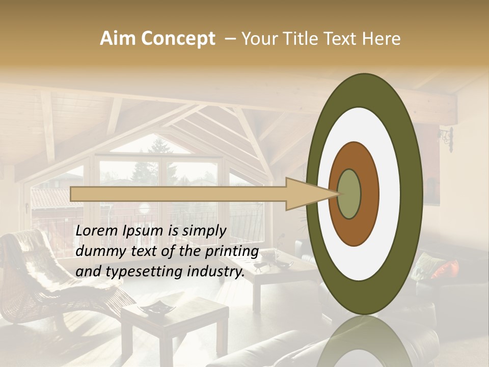 Mansard Interior Livingroom PowerPoint Template