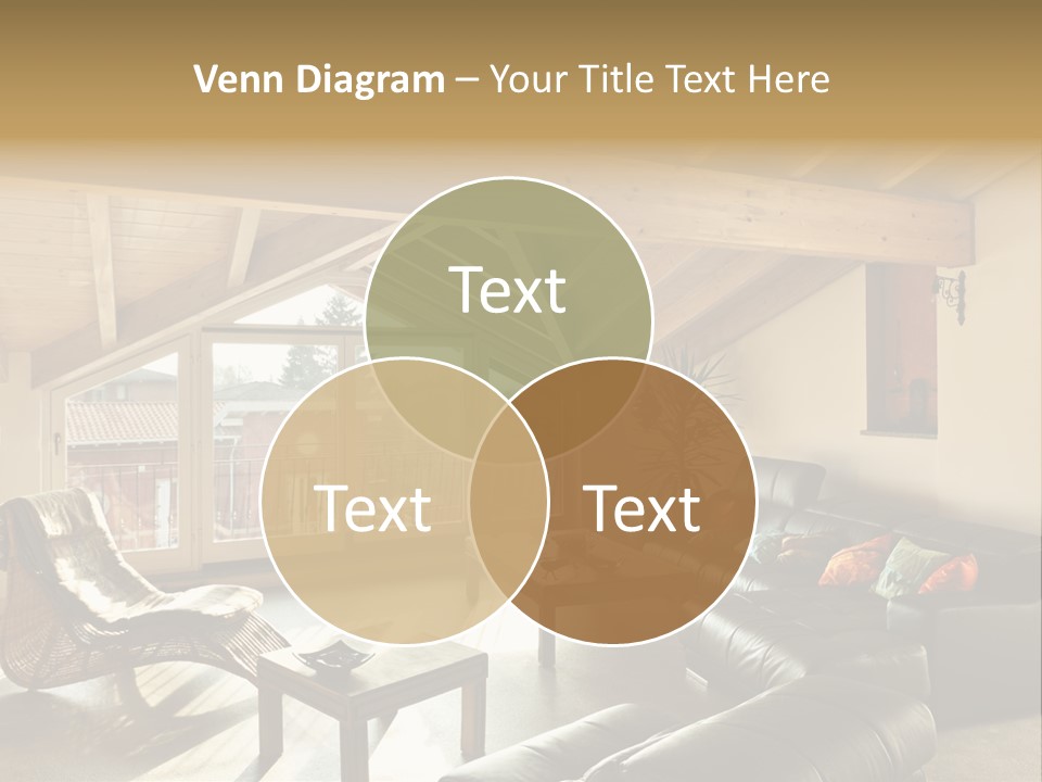 Mansard Interior Livingroom PowerPoint Template