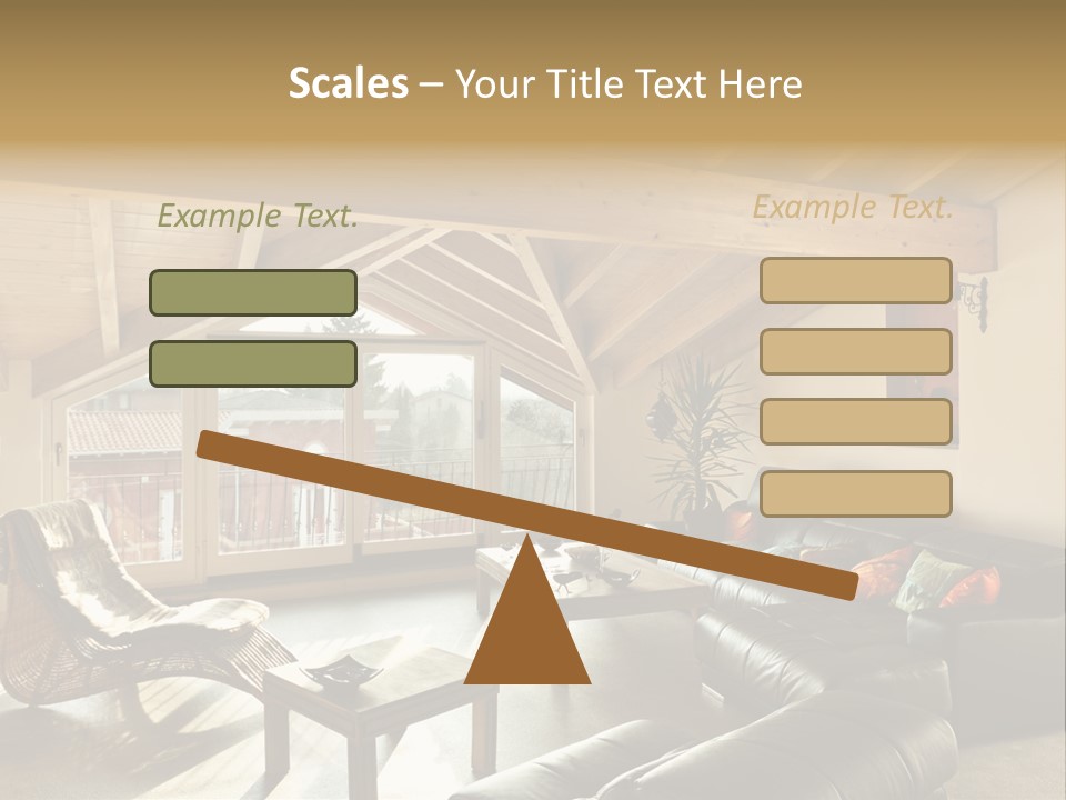 Mansard Interior Livingroom PowerPoint Template