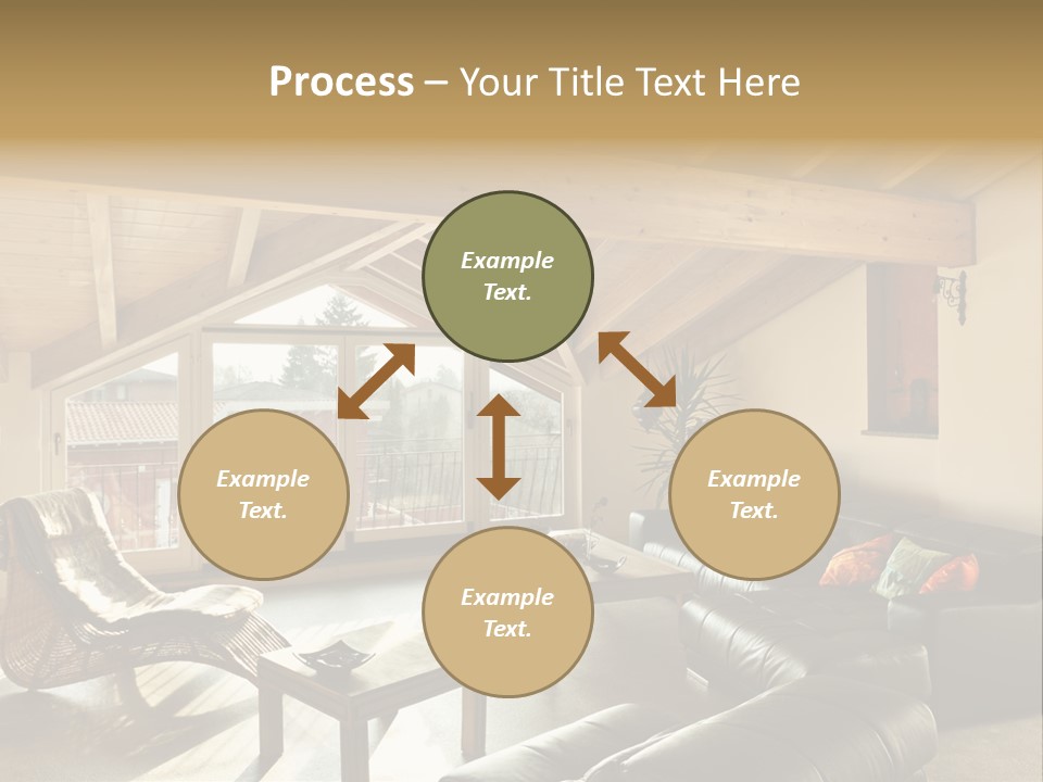 Mansard Interior Livingroom PowerPoint Template