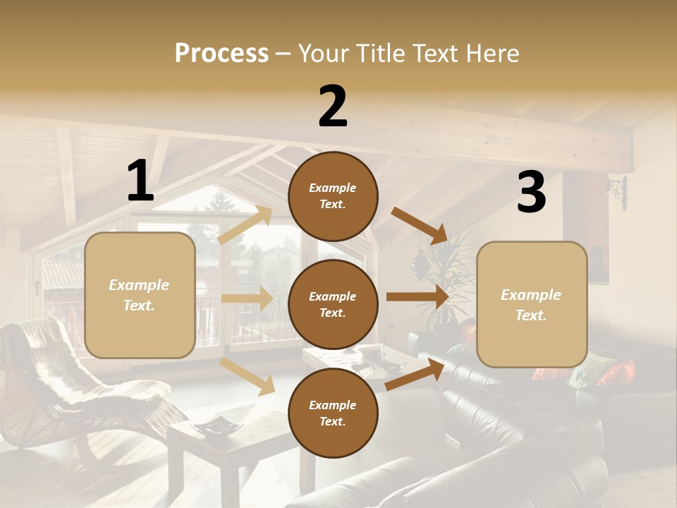 Mansard Interior Livingroom PowerPoint Template