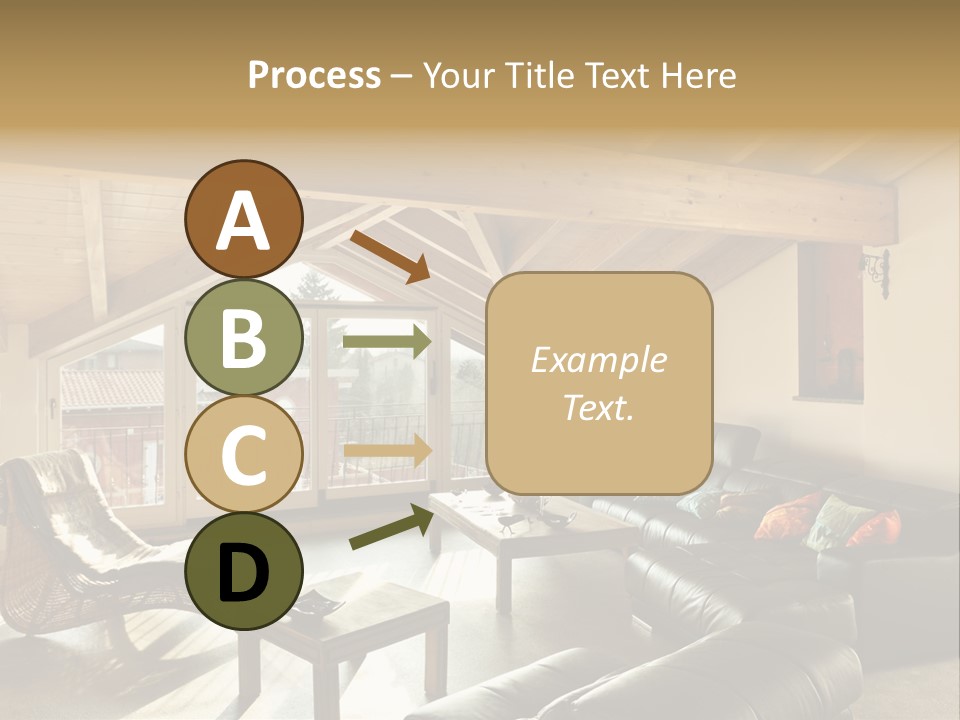 Mansard Interior Livingroom PowerPoint Template