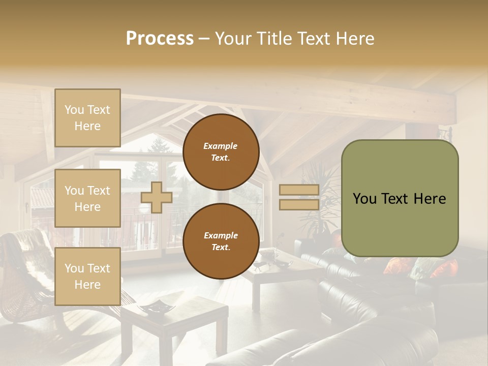 Mansard Interior Livingroom PowerPoint Template