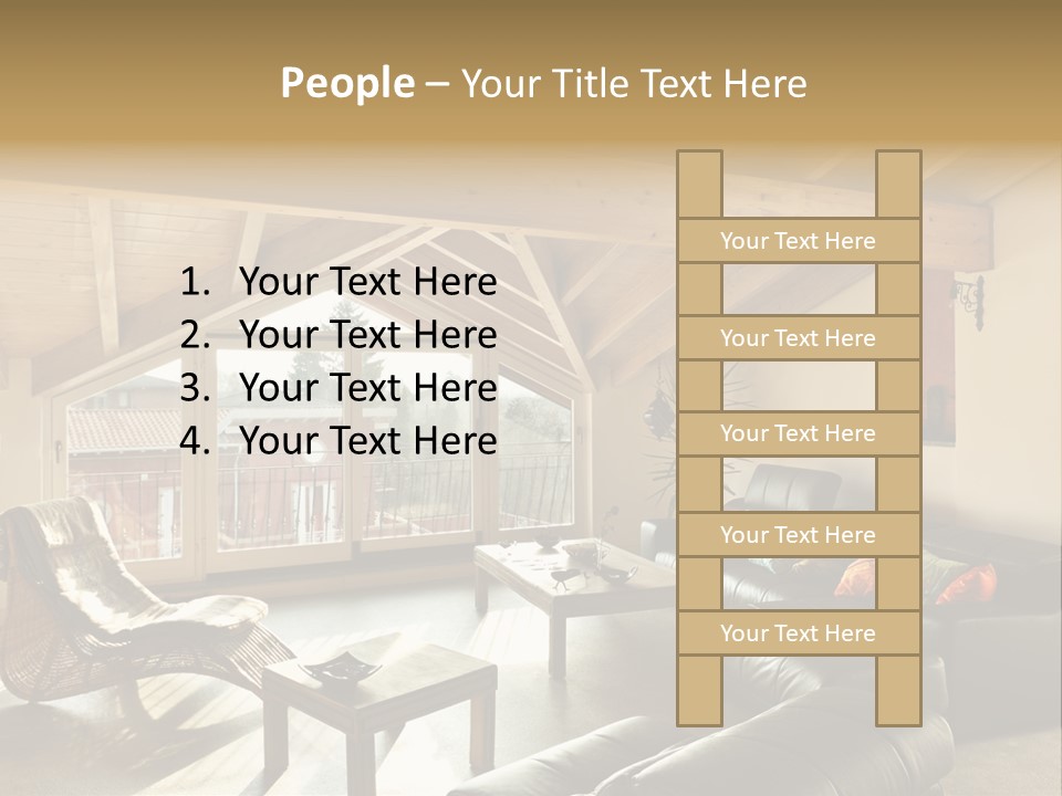 Mansard Interior Livingroom PowerPoint Template