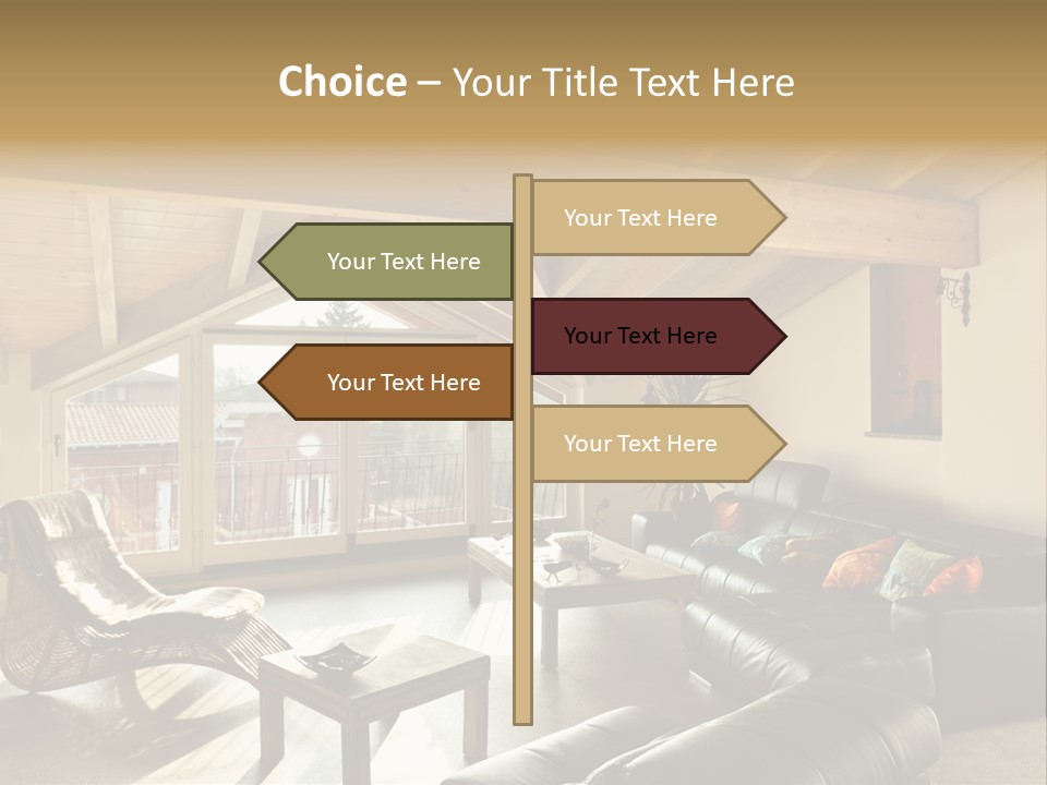 Mansard Interior Livingroom PowerPoint Template