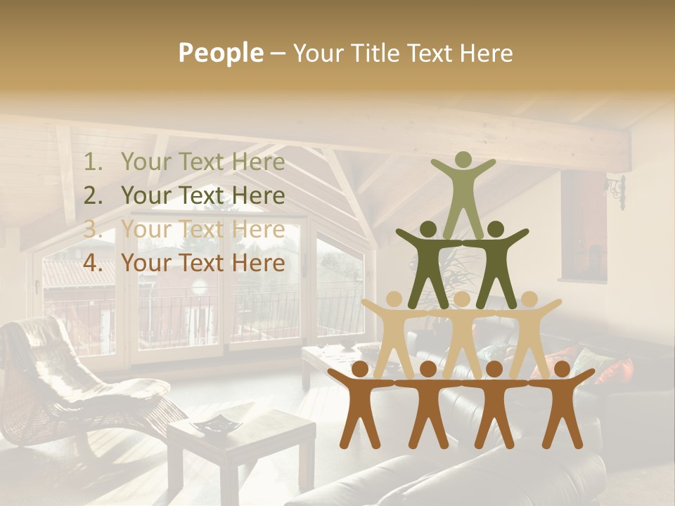 Mansard Interior Livingroom PowerPoint Template