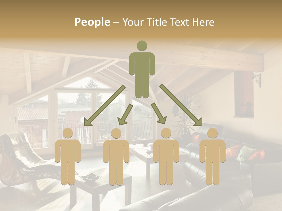 Mansard Interior Livingroom PowerPoint Template