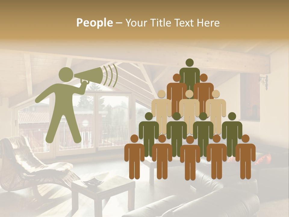 Mansard Interior Livingroom PowerPoint Template