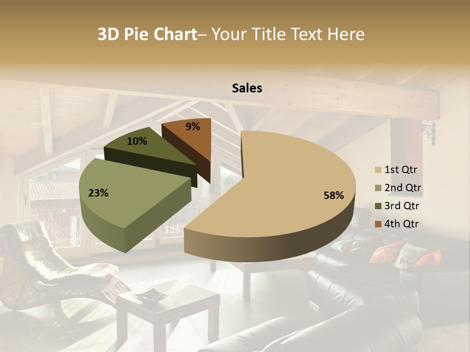 Mansard Interior Livingroom PowerPoint Template