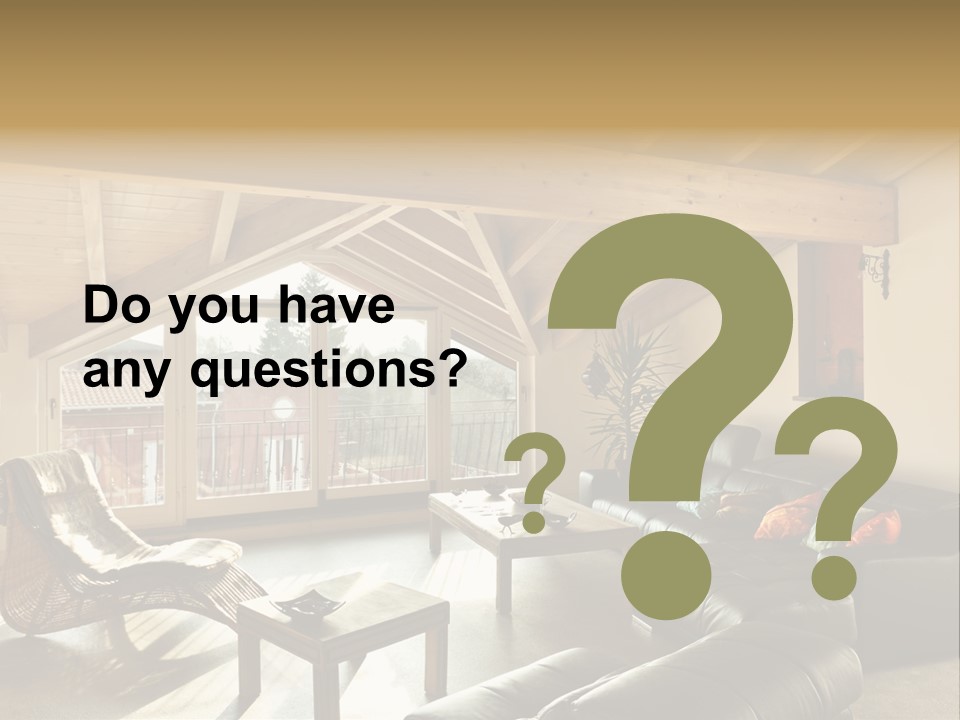 Mansard Interior Livingroom PowerPoint Template