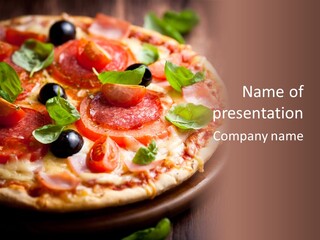 Cheese Pizza Italian Cuisine PowerPoint Template