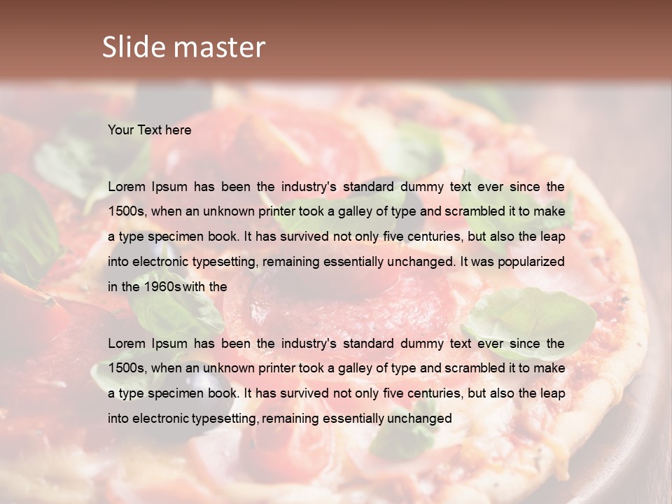 Cheese Pizza Italian Cuisine PowerPoint Template
