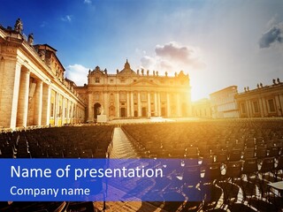 Sunny Landmark Exterior PowerPoint Template