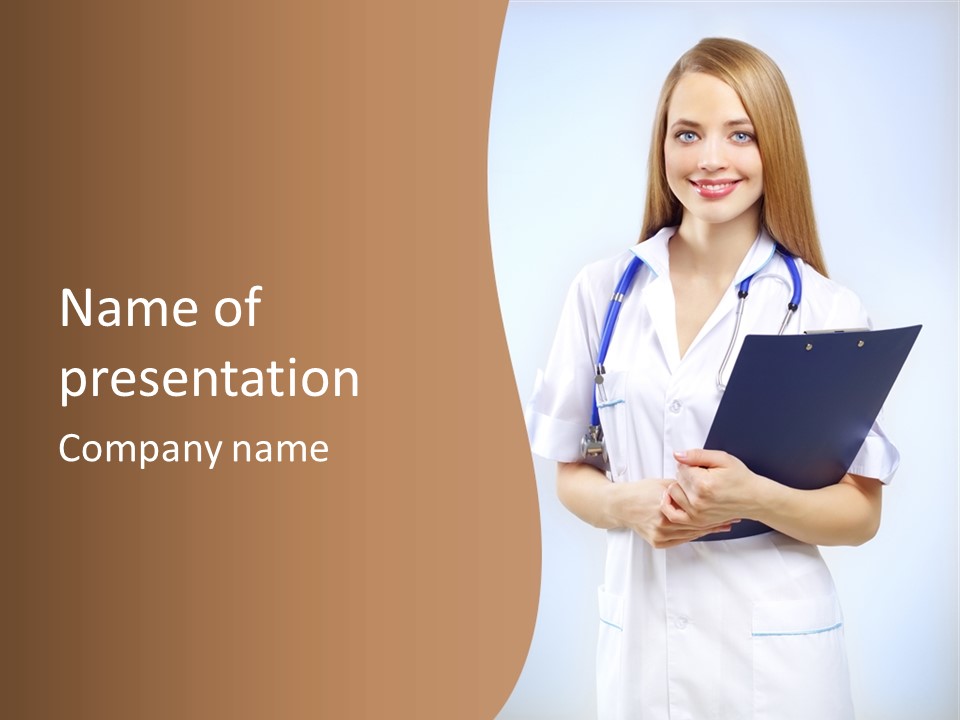 Blank Medicine Phonendoscope PowerPoint Template