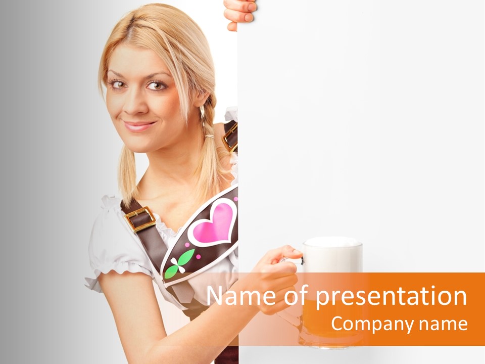 Blond Holding Object PowerPoint Template