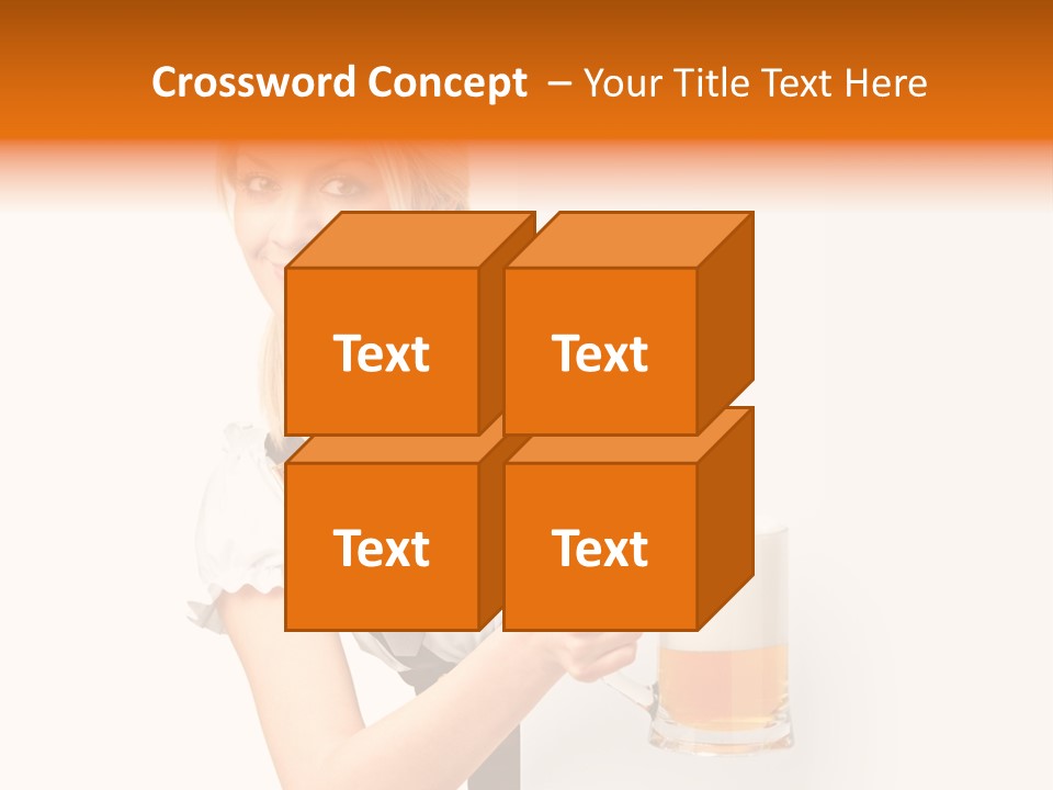 Blond Holding Object PowerPoint Template