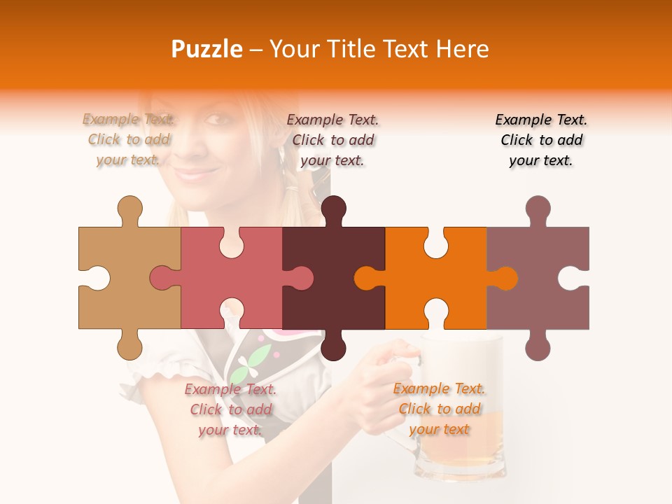 Blond Holding Object PowerPoint Template