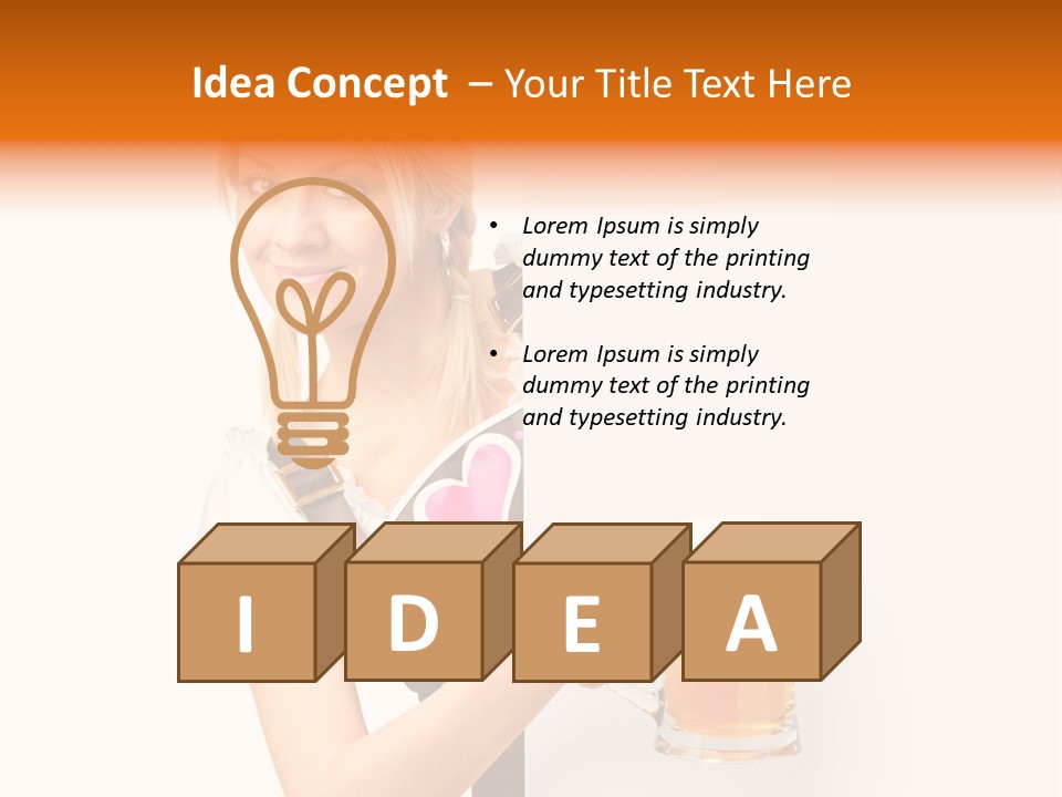 Blond Holding Object PowerPoint Template