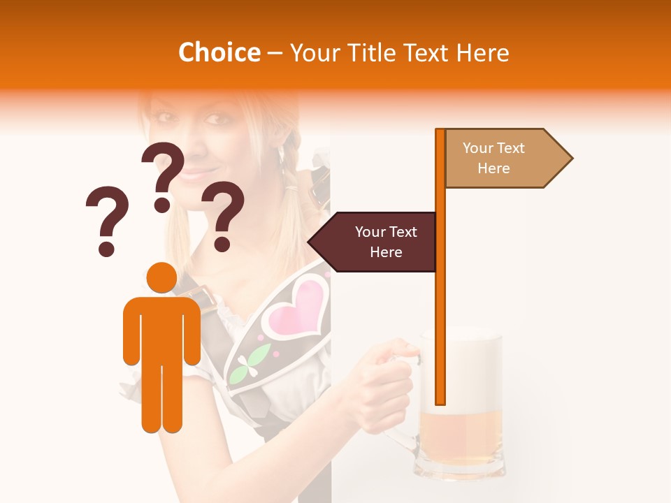 Blond Holding Object PowerPoint Template