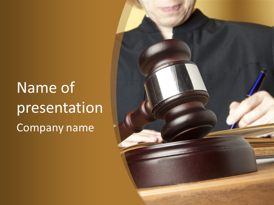 Innocent Litigation Female PowerPoint Template