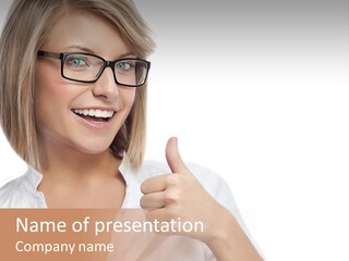 Glass Girl Suit PowerPoint Template