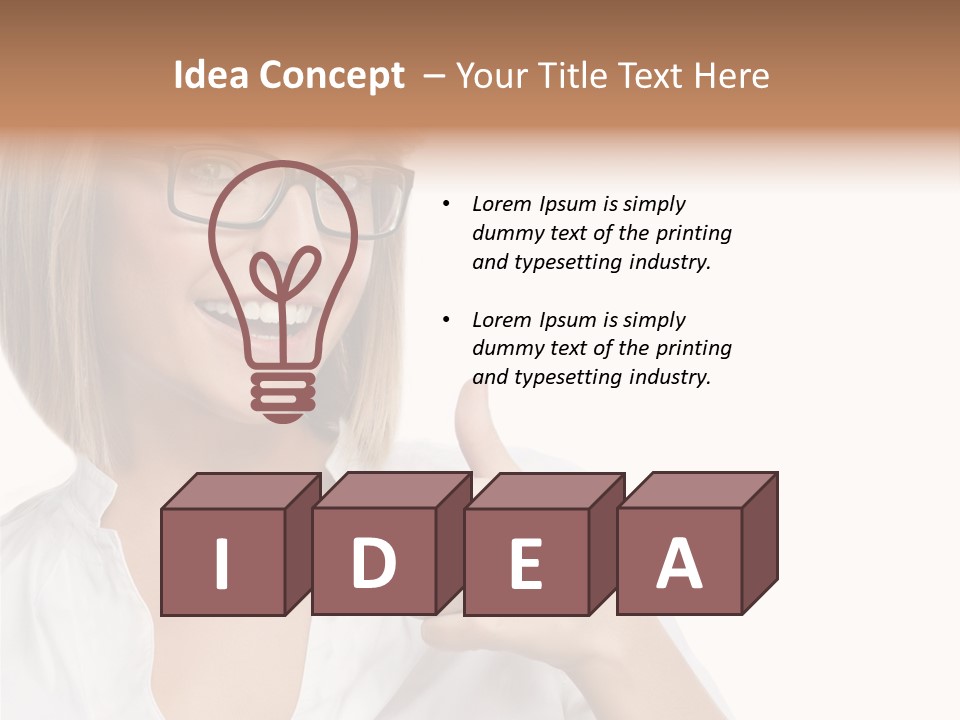 Glass Girl Suit PowerPoint Template