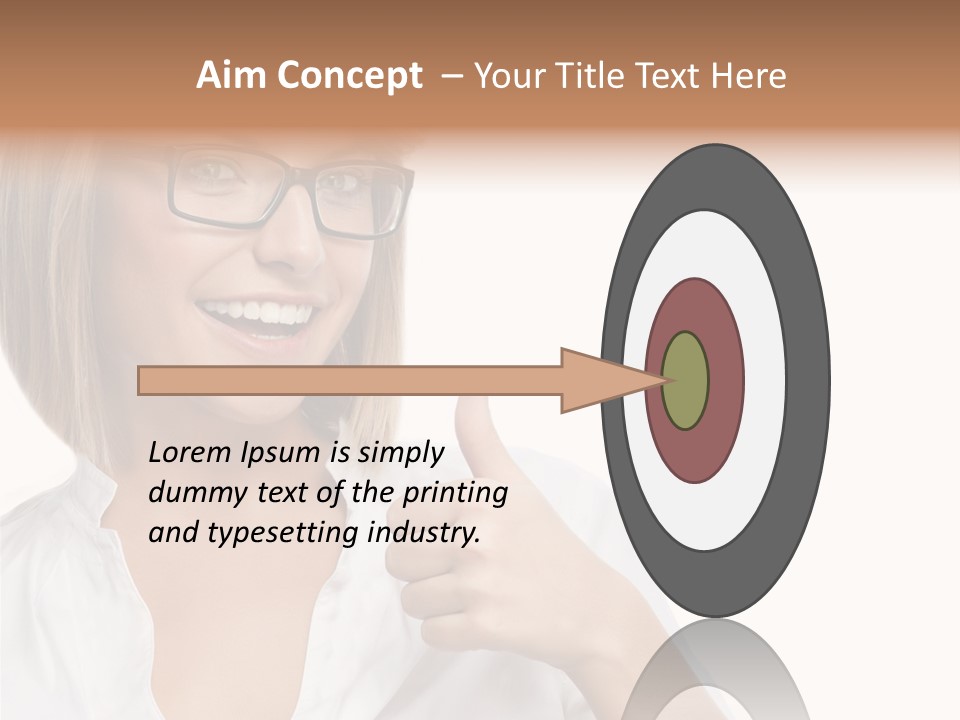 Glass Girl Suit PowerPoint Template